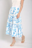 Albertha Tier Skirts in Blue Prints