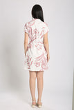 Danara Midi Dress in Rust Pink Floral Print