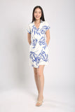 Danara Midi Dress in Blue Floral Print