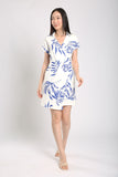 Danara Midi Dress in Blue Floral Print