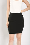 Kamille Ultra-Stretch Pencil Mini Skirt in Black