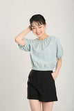 Rania Gingham Top in Sage