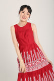 Alitha Embroidered Dress in Red