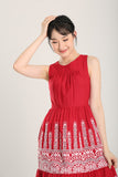 Alitha Embroidered Dress in Red
