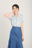 Addie Kimono Neckline in Blue