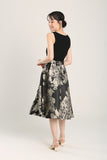 Malene Floral Skirts in Black Silver