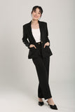 Gabriella Relaxed Fit Tailored Pants in Black