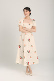 Vanna Emboidred Dress in Apricot  Loo
