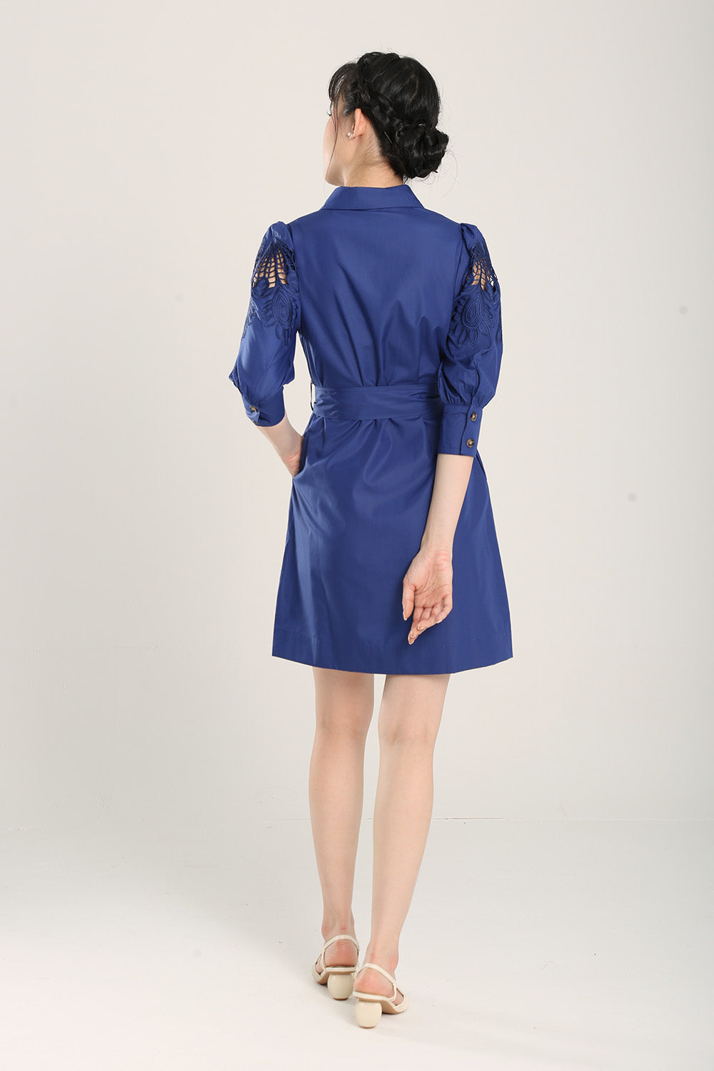 Pvara Midi Dress in Navy Blue