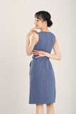 Anokhi Midi Dress in Slate Blue