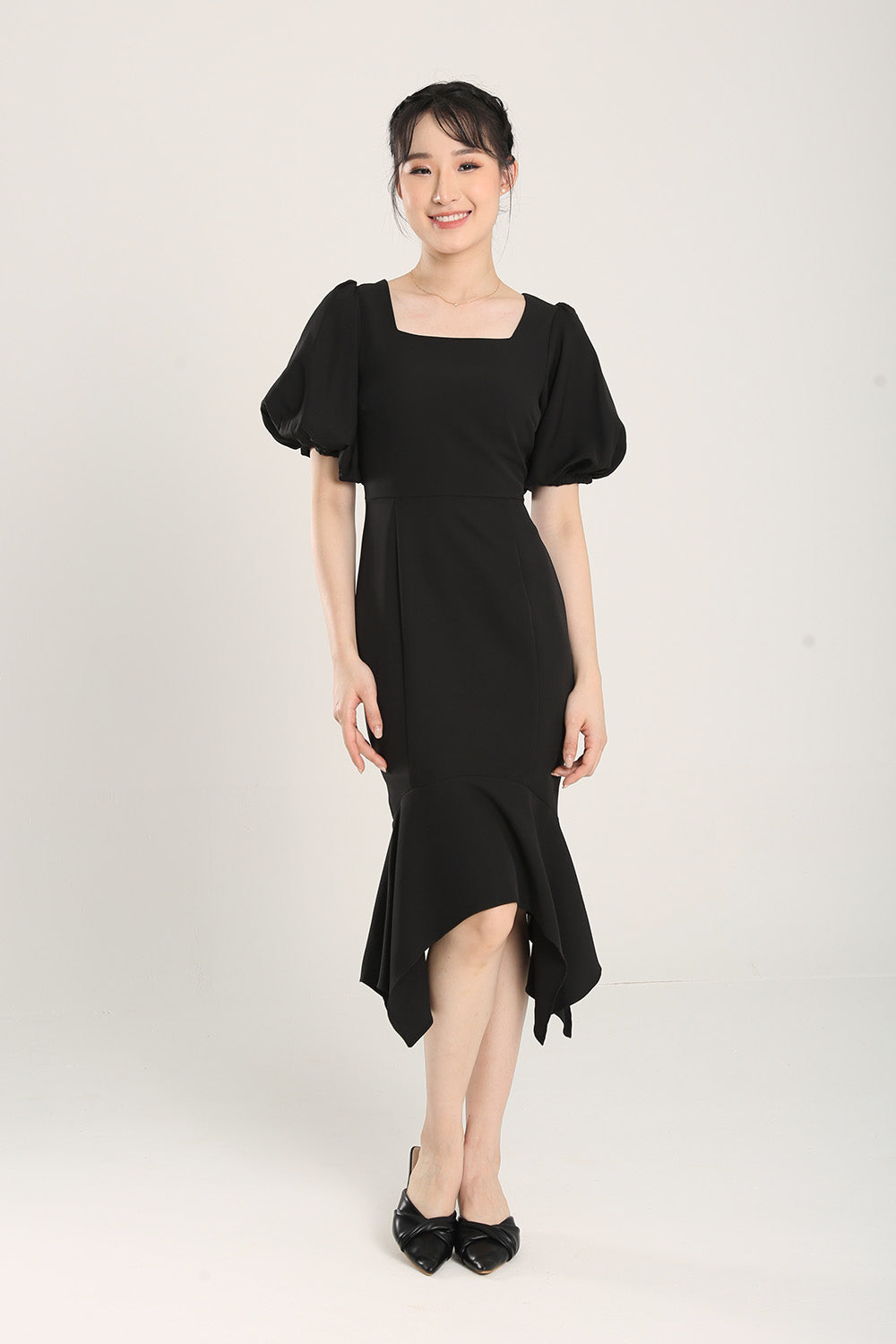 Margaux Mermaid Bodycon Dress in Black