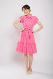Poleen Midi Dress in Pink Eyelet