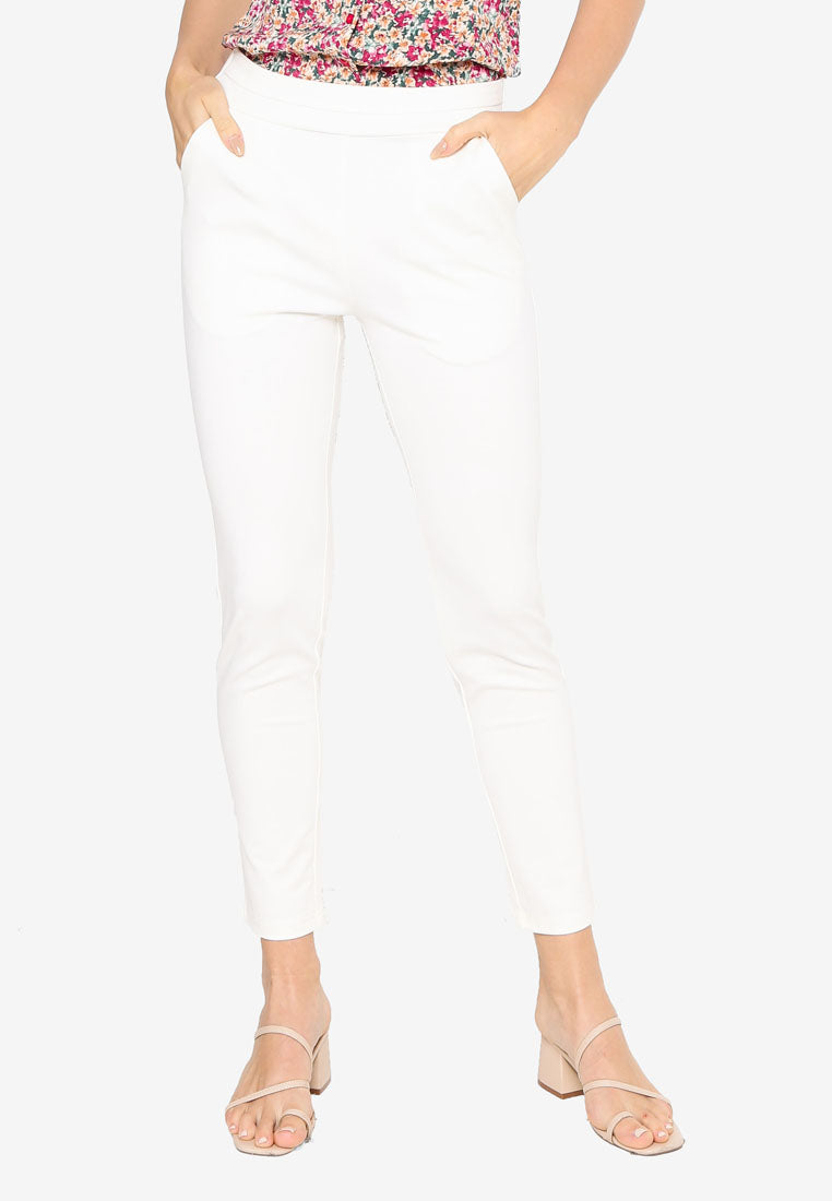 Women Ultra Stretch Pants in White ( Premium )