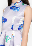 Gisele Mandarin Collar Floral Print Midi Dress Cheongsam