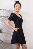 Nerice Eyelet Dress in Black
