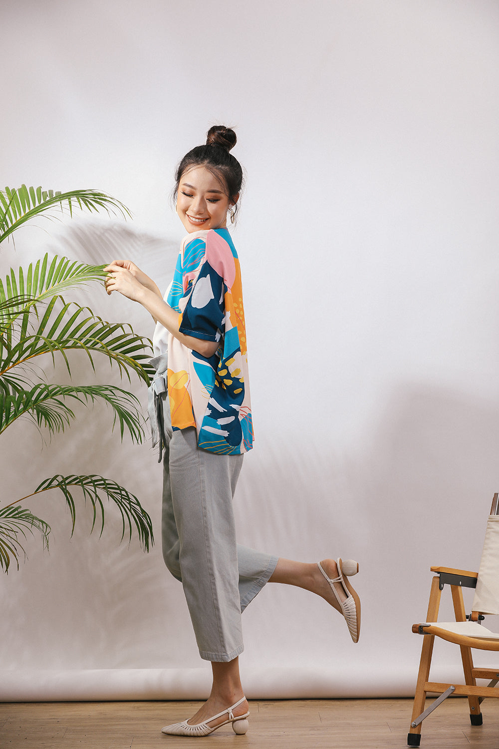 * BACK ORDER *  Jaela Abstract Print Kimono Jacket in Citrus