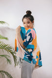 * BACK ORDER *  Jaela Abstract Print Kimono Jacket in Citrus