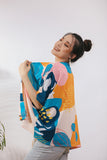 Jaela Abstract Print Kimono Jacket in Citrus
