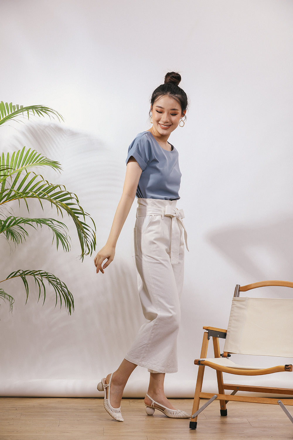Lithany Denim Pants in Classic White