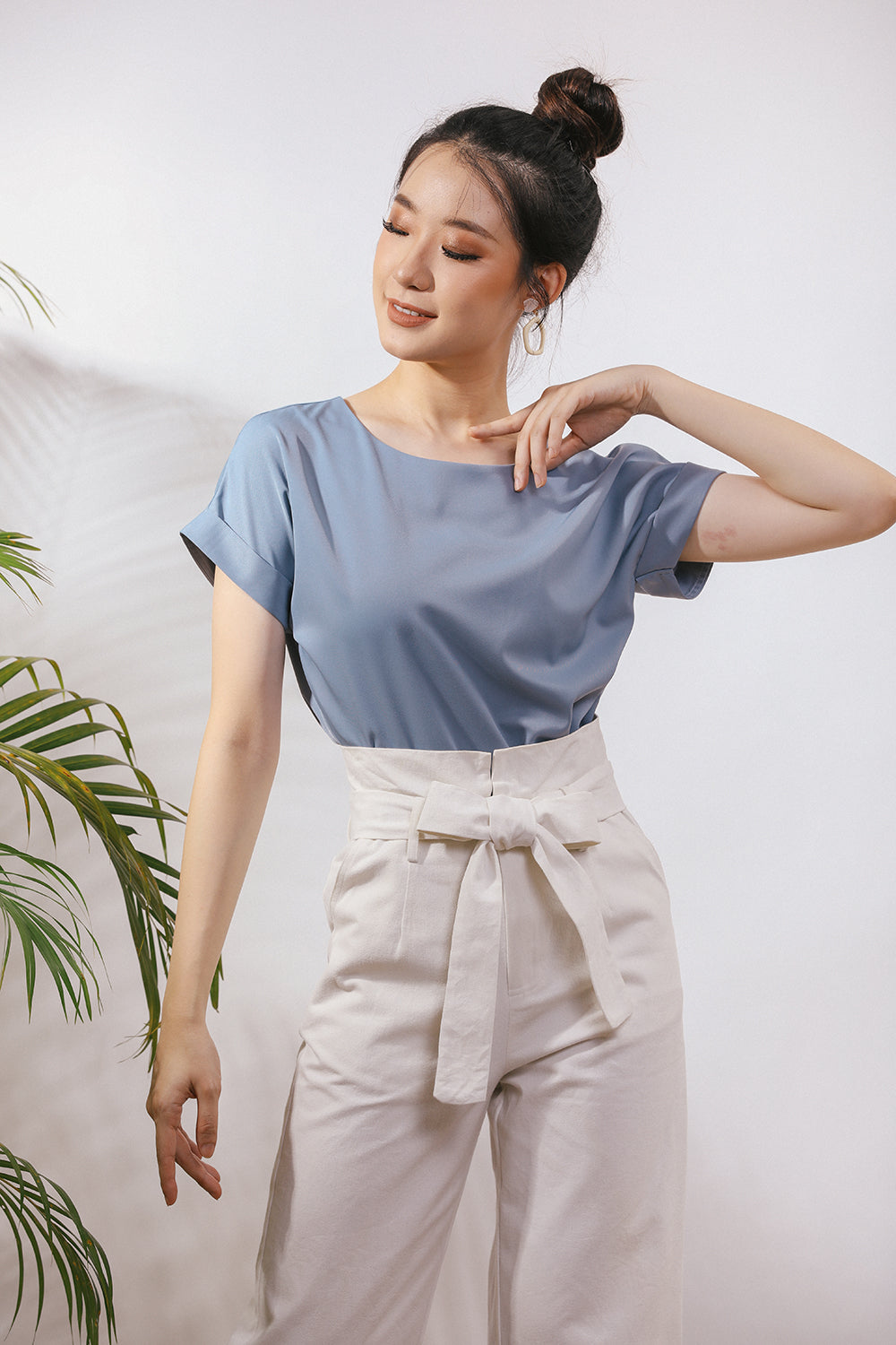 Tova Color Top in Dust Blue