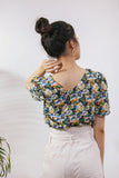 Cassie Pleated Front Top in Floral Print