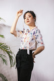 Audelia Floral Prints Sash Top